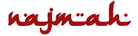 najmah Logotyp: Logotyp mit dem Wort Najmah in arabischen Buchstaben