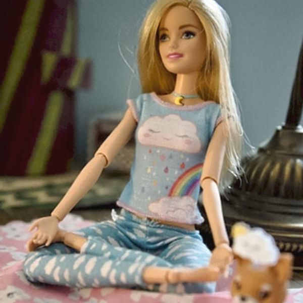 Barbie doing yoga